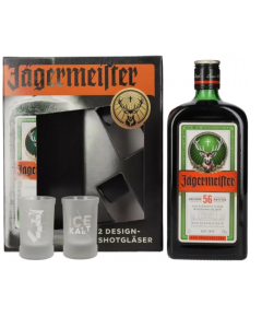 Ликер Ягермайстер + 2 стеклянных шота 0,7 л (уп-ка 6 бут)